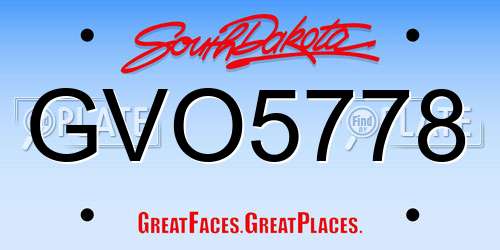 GVO5778 South Dakota License Plate