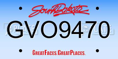 GVO9470 South Dakota License Plate