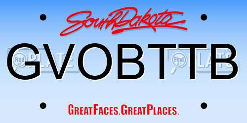 GVOBTTB South Dakota License Plate