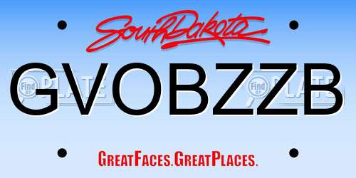 GVOBZZB South Dakota License Plate