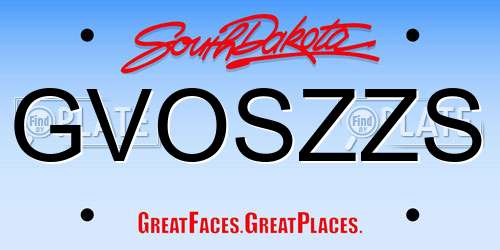 GVOSZZS South Dakota License Plate