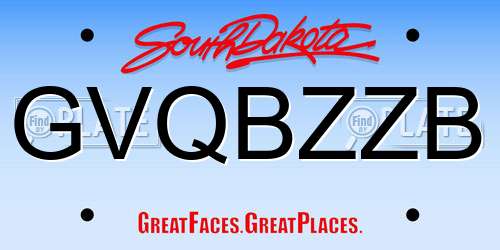 GVQBZZB South Dakota License Plate