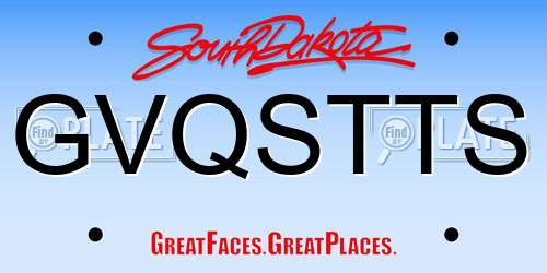 GVQSTTS South Dakota License Plate