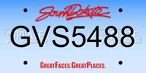 GVS5488 South Dakota License Plate