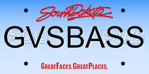 GVSBASS South Dakota License Plate