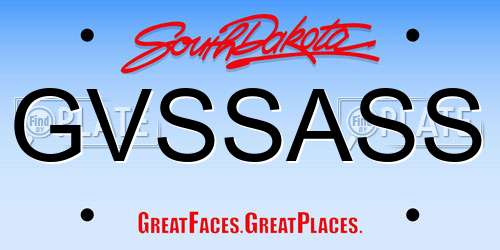 GVSSASS South Dakota License Plate