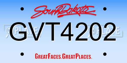 GVT4202 South Dakota License Plate