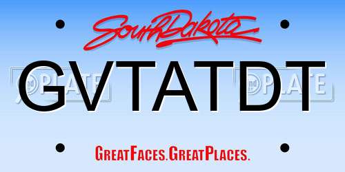 GVTATDT South Dakota License Plate