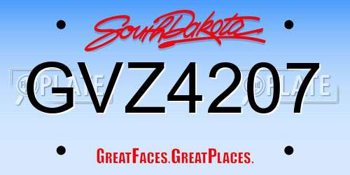 GVZ4207 South Dakota License Plate