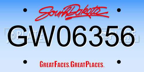 GW06356 South Dakota License Plate