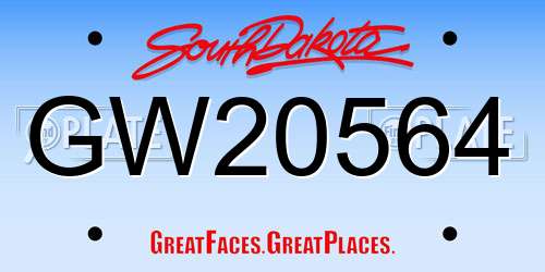 GW20564 South Dakota License Plate