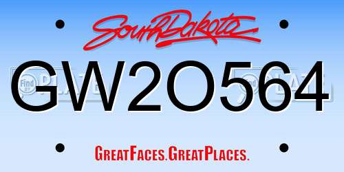 GW2O564 South Dakota License Plate