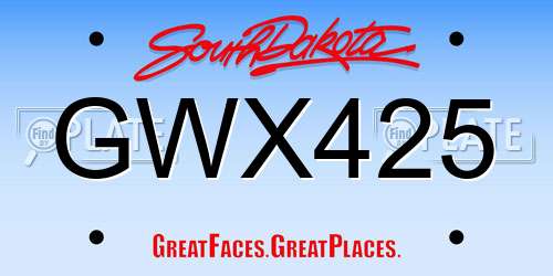 GWX425 South Dakota License Plate