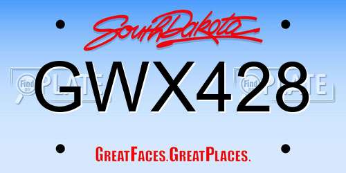 GWX428 South Dakota License Plate