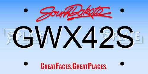 GWX42S South Dakota License Plate