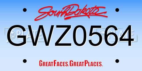 GWZ0564 South Dakota License Plate
