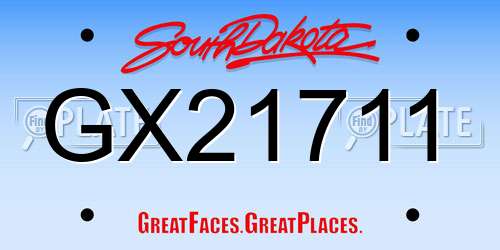GX21711 South Dakota License Plate