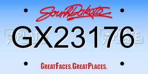 GX23176 South Dakota License Plate