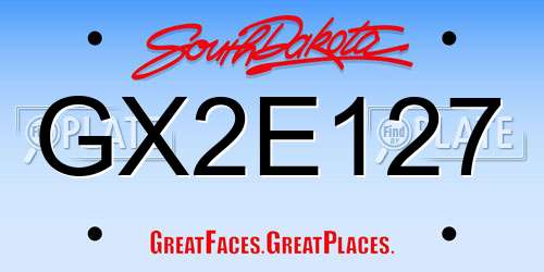 GX2E127 South Dakota License Plate