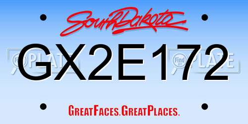 GX2E172 South Dakota License Plate