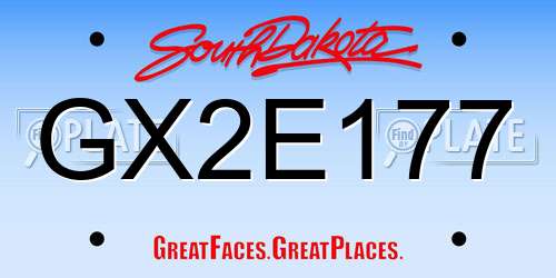 GX2E177 South Dakota License Plate