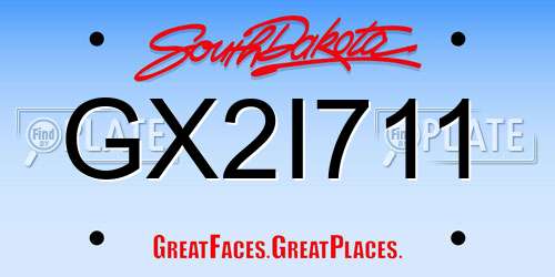 GX2I711 South Dakota License Plate