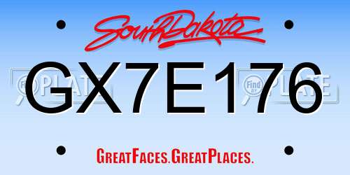 GX7E176 South Dakota License Plate