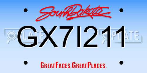 GX7I211 South Dakota License Plate