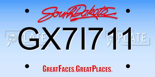 GX7I711 South Dakota License Plate