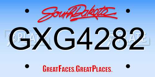 GXG4282 South Dakota License Plate
