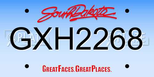 GXH2268 South Dakota License Plate