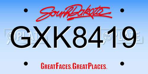 GXK8419 South Dakota License Plate
