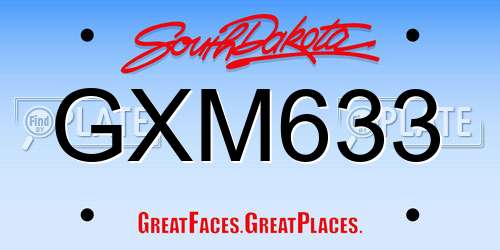 GXM633 South Dakota License Plate