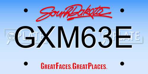 GXM63E South Dakota License Plate