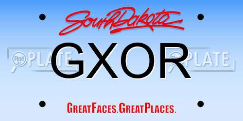 GXOR South Dakota License Plate
