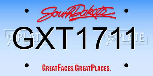 GXT1711 South Dakota License Plate