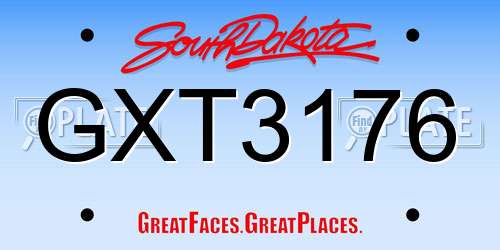 GXT3176 South Dakota License Plate