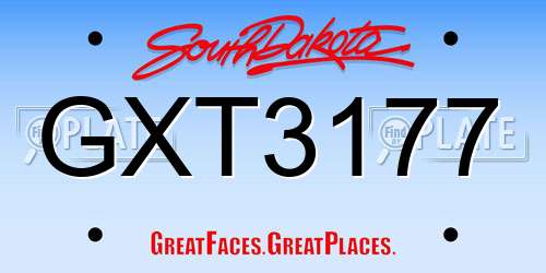 GXT3177 South Dakota License Plate