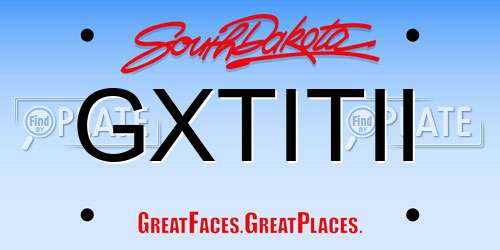 GXTITII South Dakota License Plate