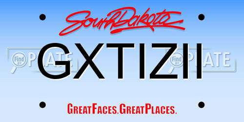 GXTIZII South Dakota License Plate