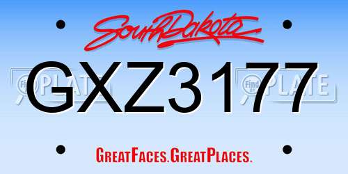 GXZ3177 South Dakota License Plate