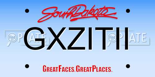 GXZITII South Dakota License Plate