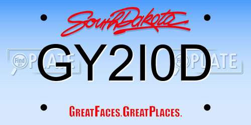 GY2I0D South Dakota License Plate