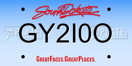 GY2I0O South Dakota License Plate