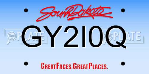 GY2I0Q South Dakota License Plate
