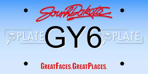GY6 South Dakota License Plate