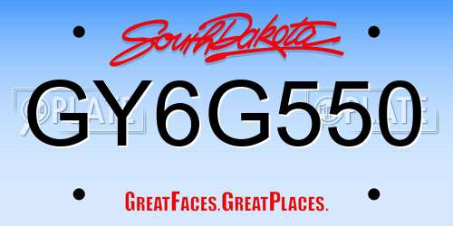 GY6G550 South Dakota License Plate
