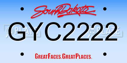 GYC2222 South Dakota License Plate