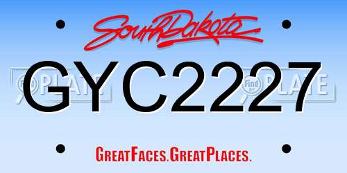 GYC2227 South Dakota License Plate