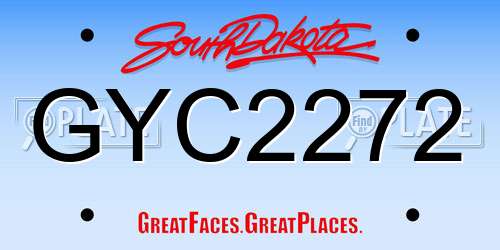 GYC2272 South Dakota License Plate